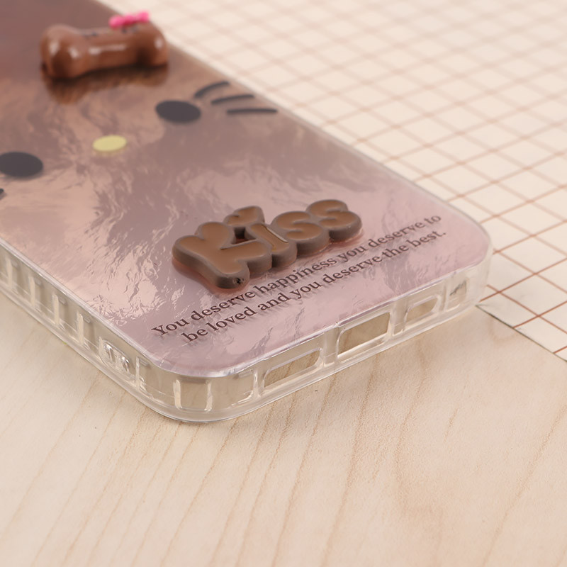 قاب IMD آیفون iPhone 13 / 14 طرح Kitty Kiss برجسته براق