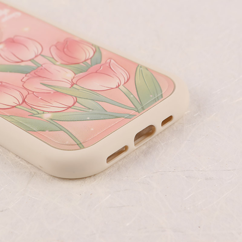 قاب چرمی آیفون iPhone 14 Pro طرح نقاشی برجسته محافظ لنزدار