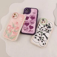 قاب چرمی آیفون iPhone 11 طرح نقاشی برجسته محافظ لنزدار