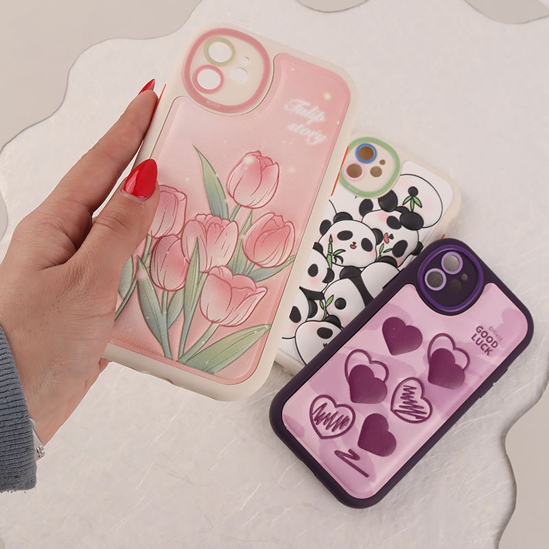 قاب چرمی آیفون iPhone 11 طرح نقاشی برجسته محافظ لنزدار