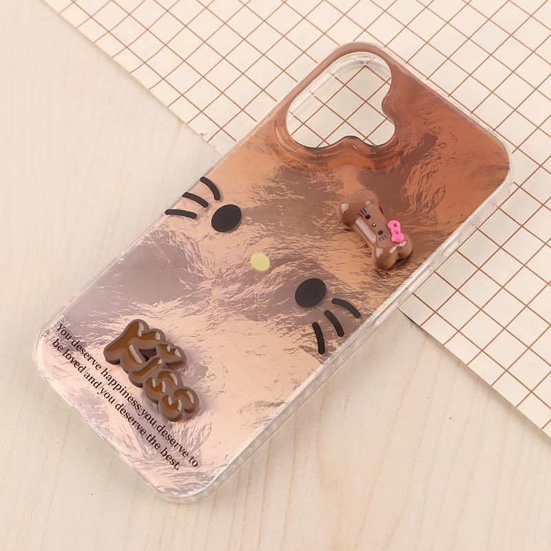 قاب IMD آیفون iPhone 16 طرح Kitty Kiss برجسته براق