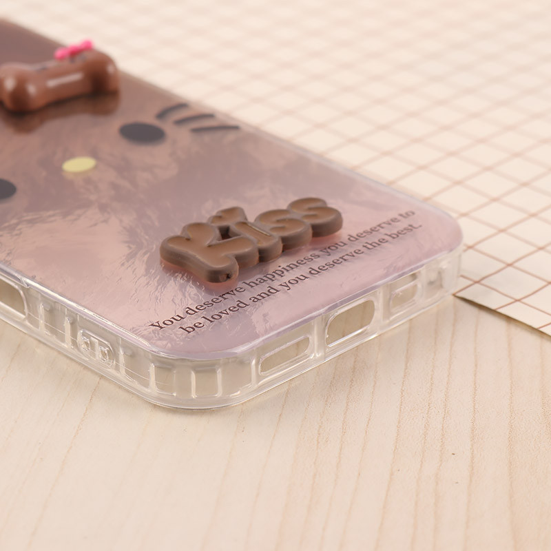 قاب IMD آیفون iPhone 16 طرح Kitty Kiss برجسته براق