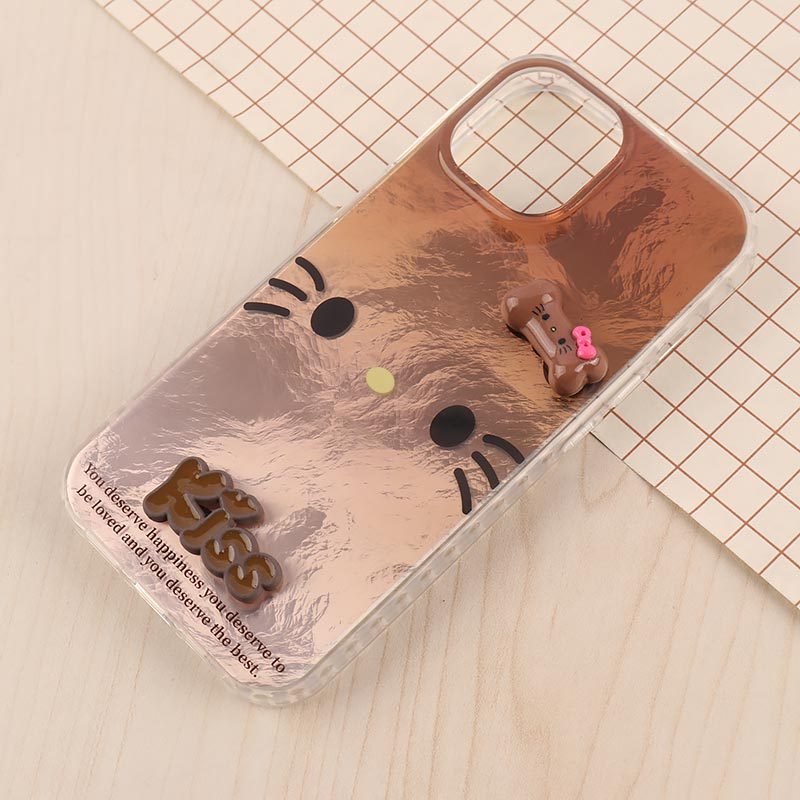 قاب IMD آیفون iPhone 15 طرح Kitty Kiss برجسته براق