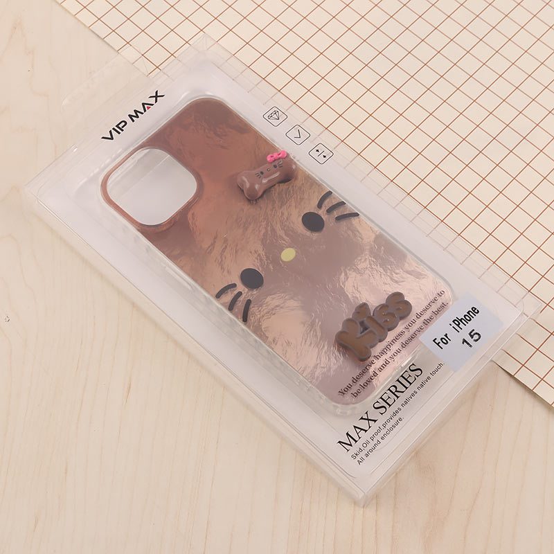 قاب IMD آیفون iPhone 15 طرح Kitty Kiss برجسته براق