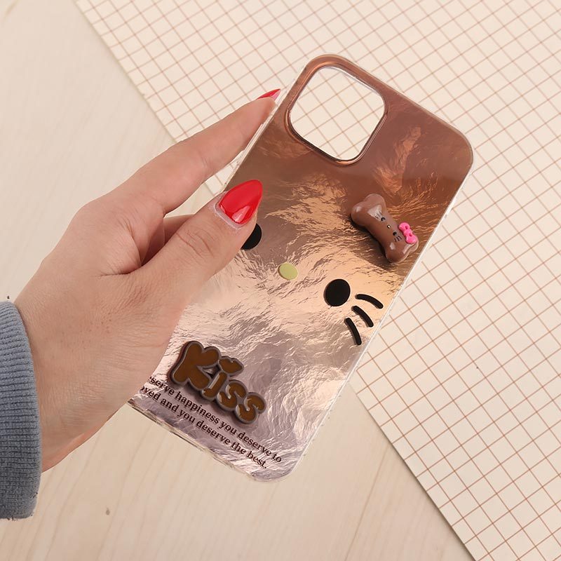قاب IMD آیفون iPhone 12 / 12 Pro طرح Kitty Kiss برجسته براق