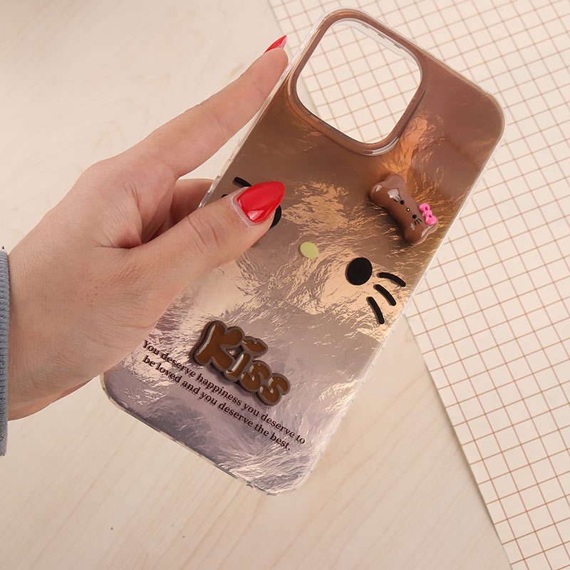 قاب IMD آیفون iPhone 16 Pro Max طرح Kitty Kiss برجسته براق