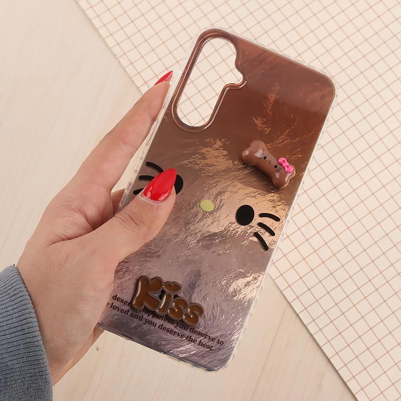 قاب IMD سامسونگ Galaxy S23 FE 5G طرح Kitty Kiss برجسته براق