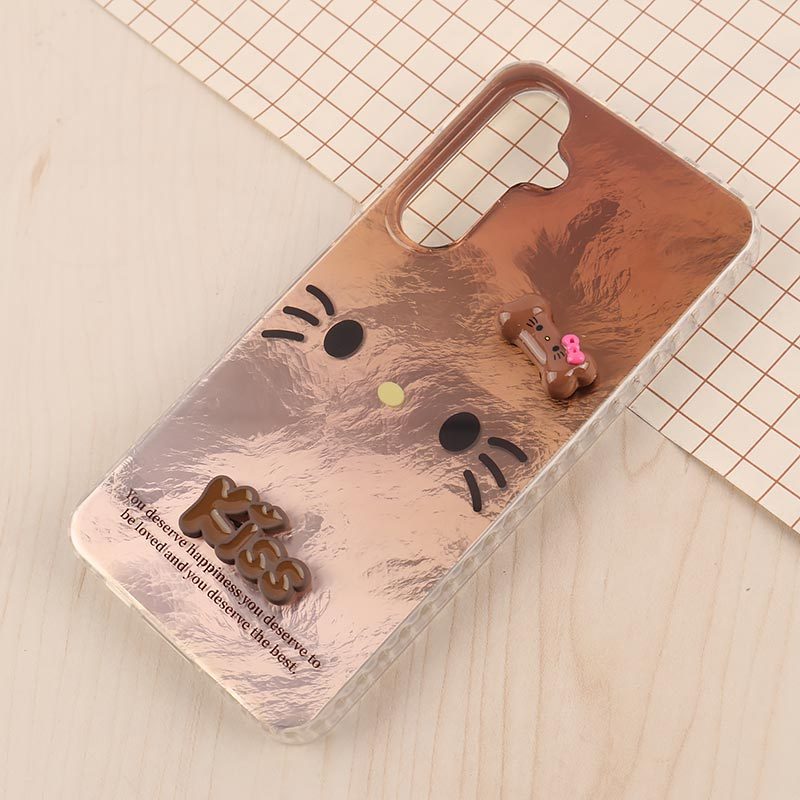 قاب IMD سامسونگ Galaxy A55 طرح Kitty Kiss برجسته براق