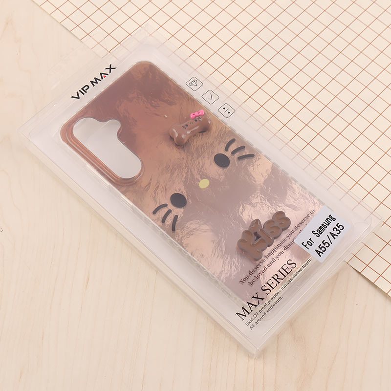 قاب IMD سامسونگ Galaxy A55 طرح Kitty Kiss برجسته براق