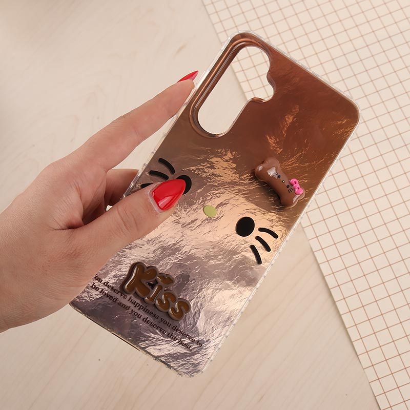 قاب IMD سامسونگ Galaxy A55 طرح Kitty Kiss برجسته براق