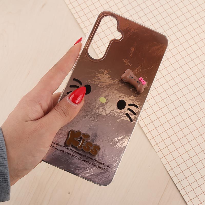 قاب IMD سامسونگ Galaxy A16 4G / A16 5G طرح Kitty Kiss برجسته براق