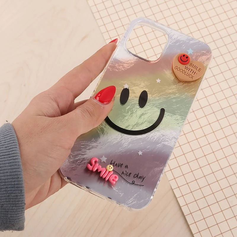 قاب IMD آیفون iPhone 12 / 12 Pro طرح Smile برجسته براق