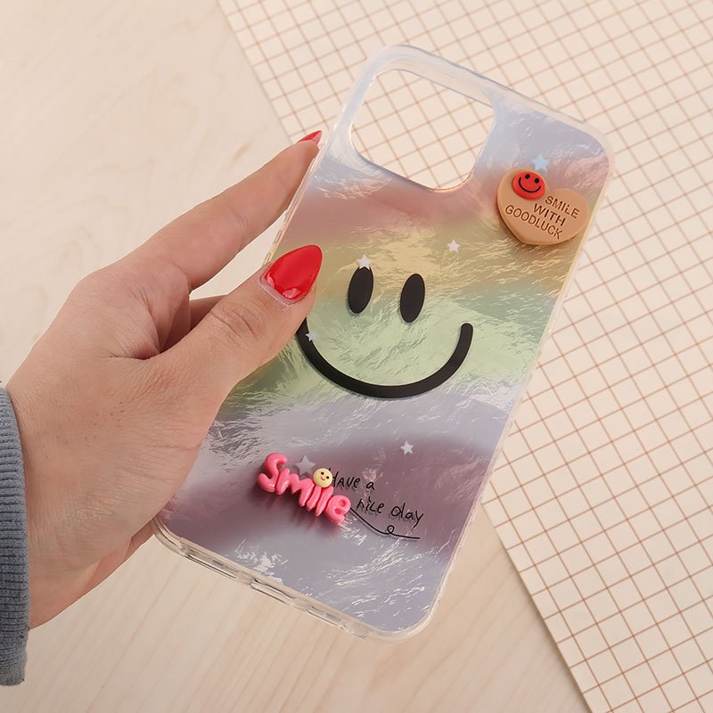 قاب IMD آیفون iPhone 13 Pro Max طرح Smile برجسته براق