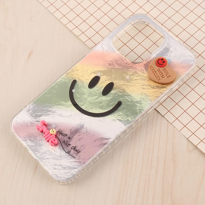 قاب IMD آیفون iPhone 15 Pro Max طرح Smile برجسته براق
