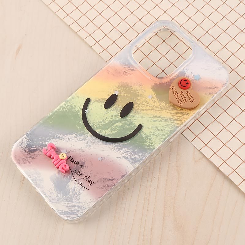 قاب IMD آیفون iPhone 16 Pro Max طرح Smile برجسته براق
