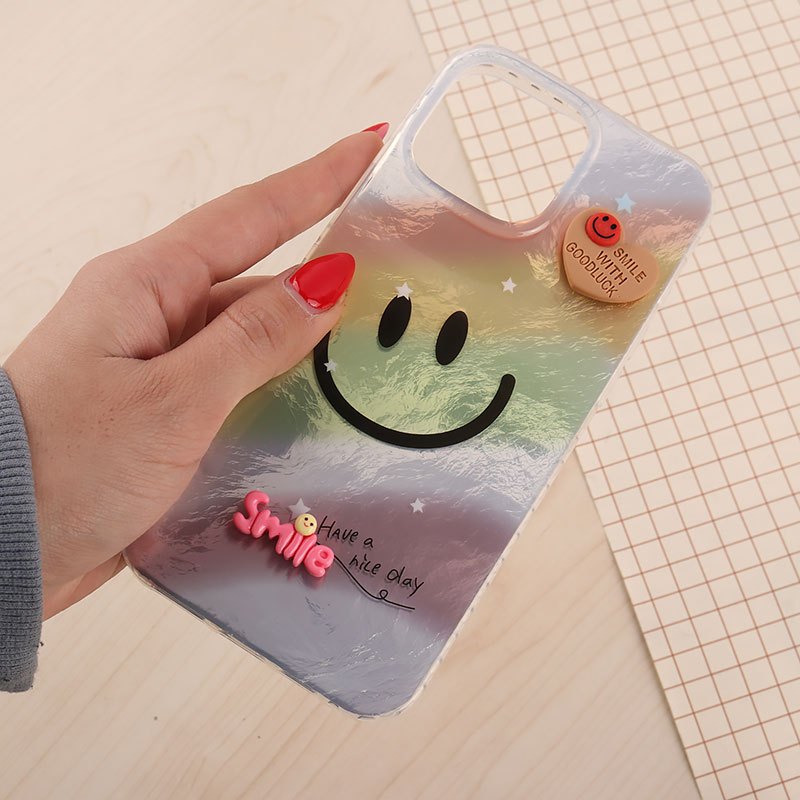 قاب IMD آیفون iPhone 16 Pro Max طرح Smile برجسته براق