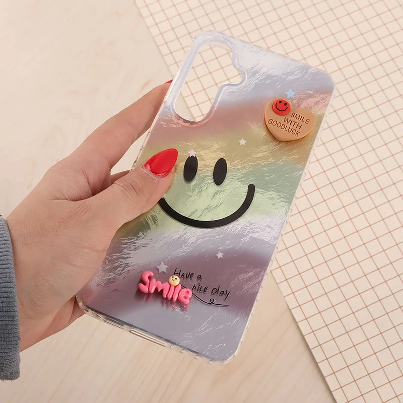 قاب IMD سامسونگ Galaxy A55 طرح Smile برجسته براق