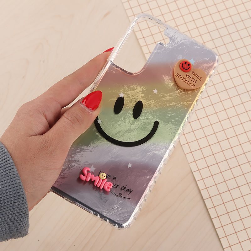 قاب IMD سامسونگ Galaxy S21 FE 5G طرح Smile برجسته براق