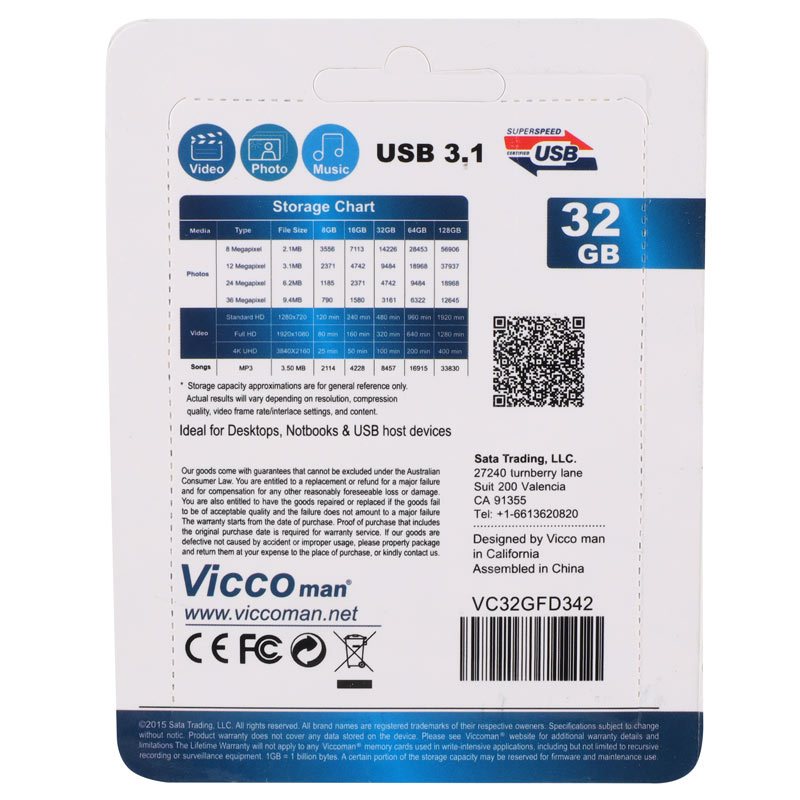 فلش 32 گیگ ویکومن Vicco Man VC342 USB3.1