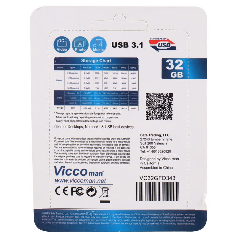 فلش 32 گیگ ویکومن Vicco Man VC343 USB3.1
