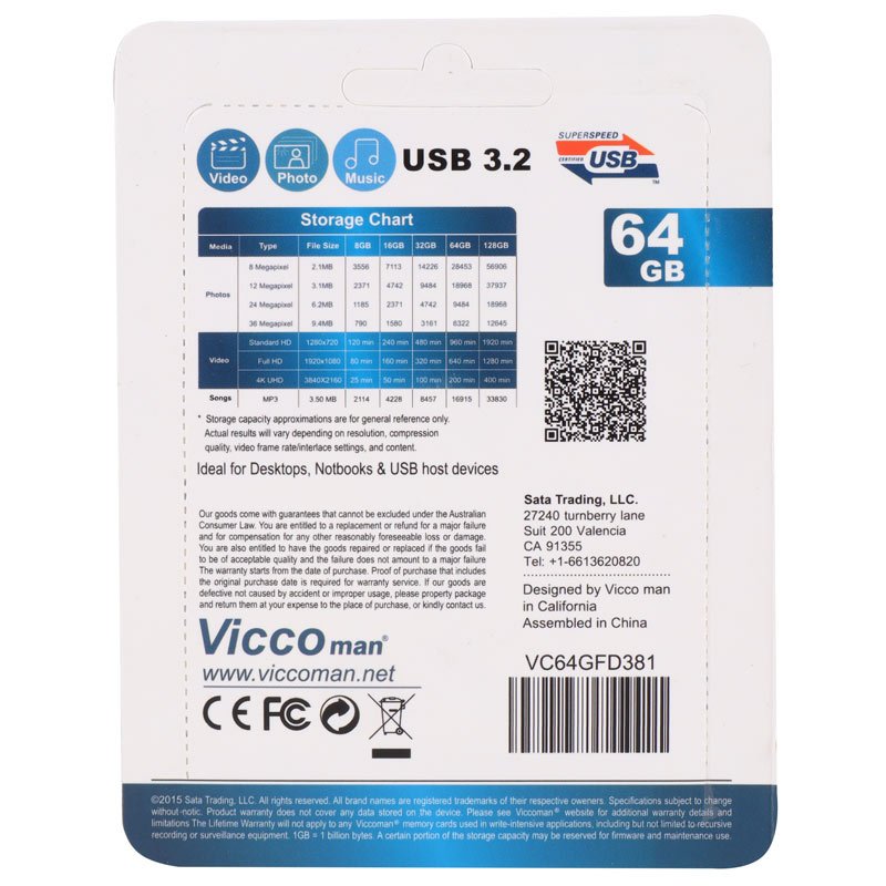 فلش 64 گیگ ویکومن Vicco Man VC381 USB 3.1