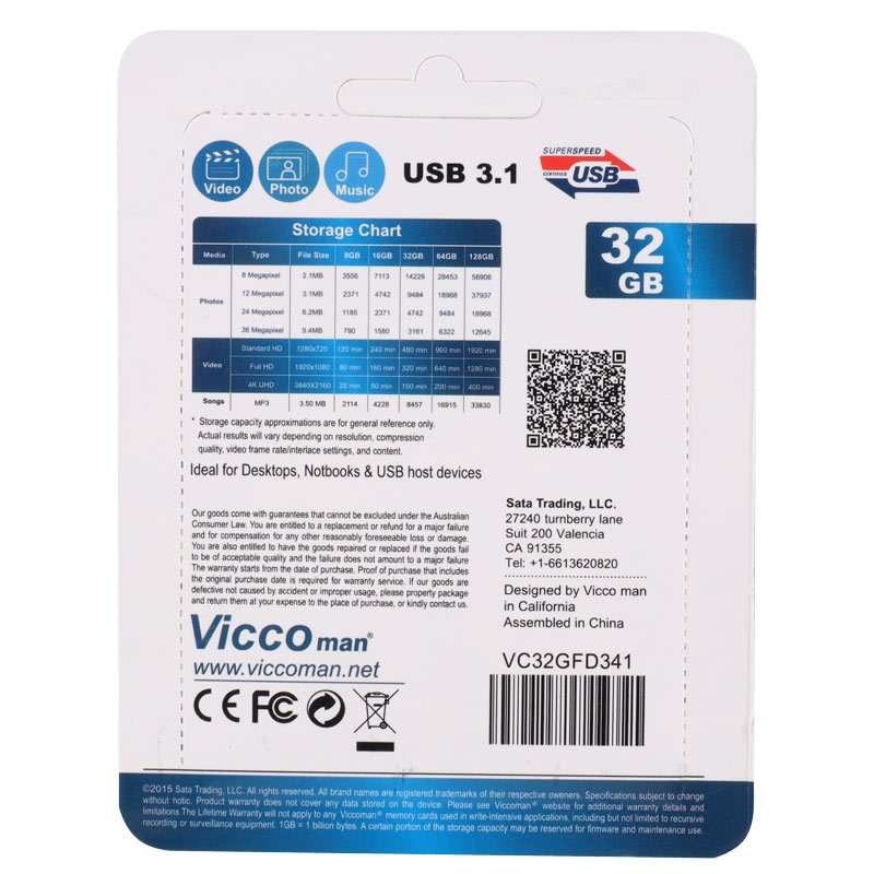 فلش 32 گیگ ویکومن ViccoMan VC341 USB3.1