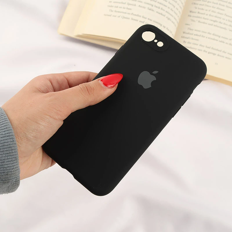 قاب سیلیکونی اصلی زیربسته آیفون iPhone 7 / 8 / SE 2020 محافظ لنزدار