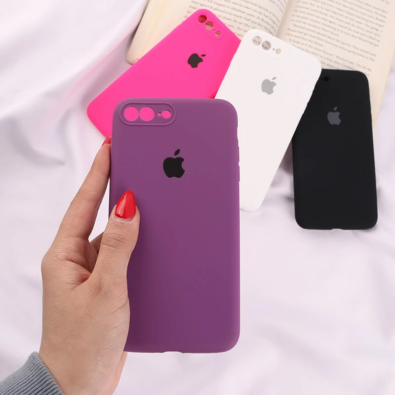 قاب سیلیکونی اصلی زیربسته آیفون iPhone 7 Plus / 8 Plus محافظ لنزدار