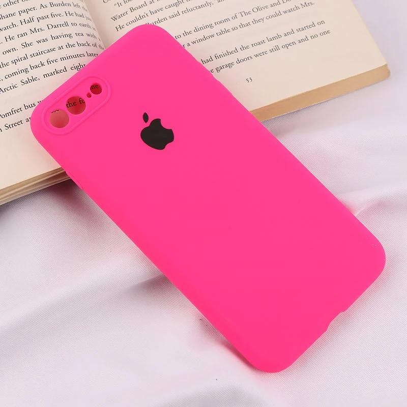قاب سیلیکونی اصلی زیربسته آیفون iPhone 7 Plus / 8 Plus محافظ لنزدار