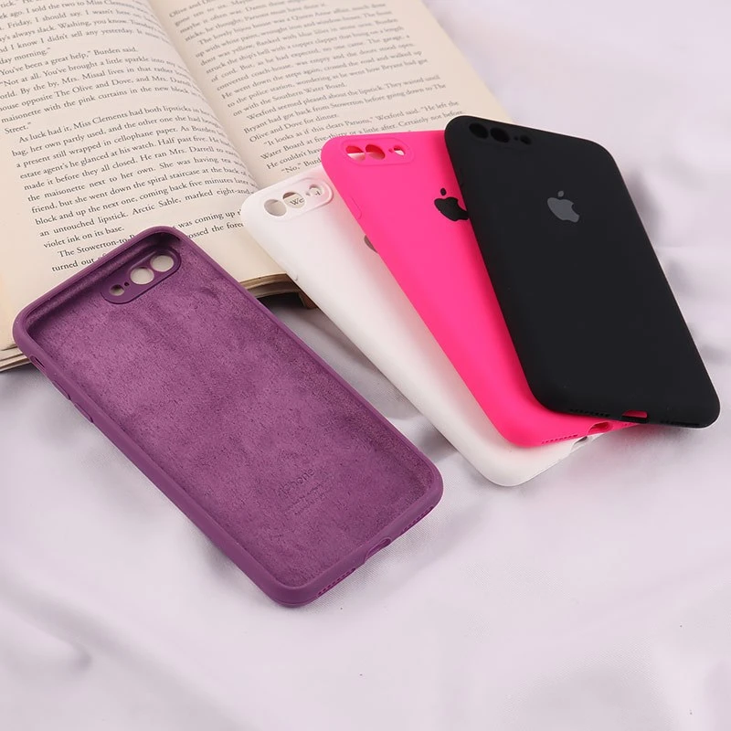 قاب سیلیکونی اصلی زیربسته آیفون iPhone 7 Plus / 8 Plus محافظ لنزدار