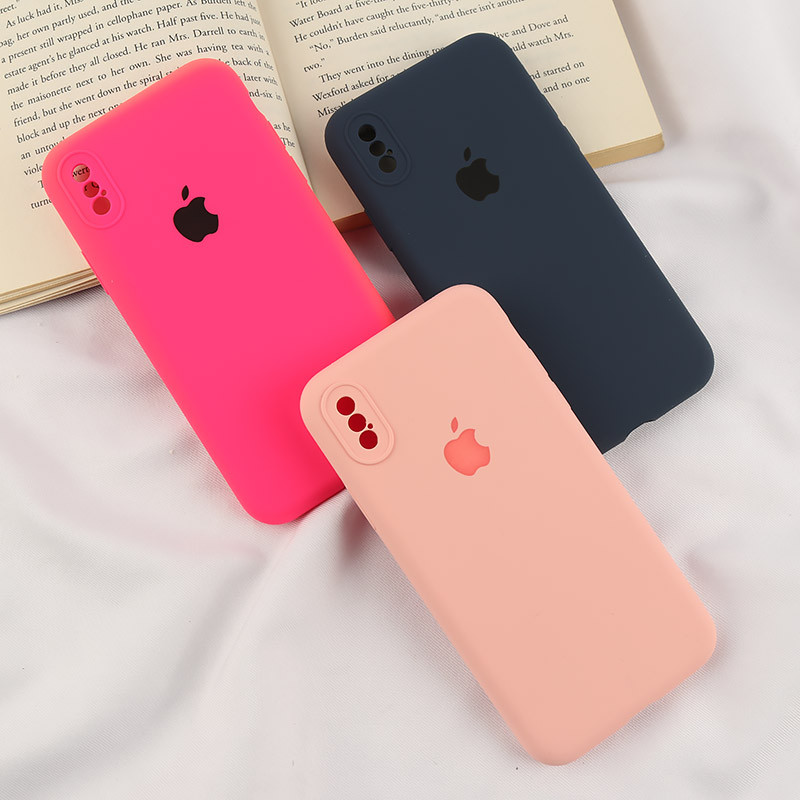 قاب سیلیکونی اصلی زیربسته آیفون iPhone X / XS محافظ لنزدار