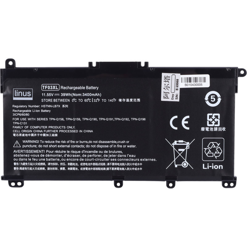 باتری لپ تاپ اچ پی Linus HP TF03XL 3Cell