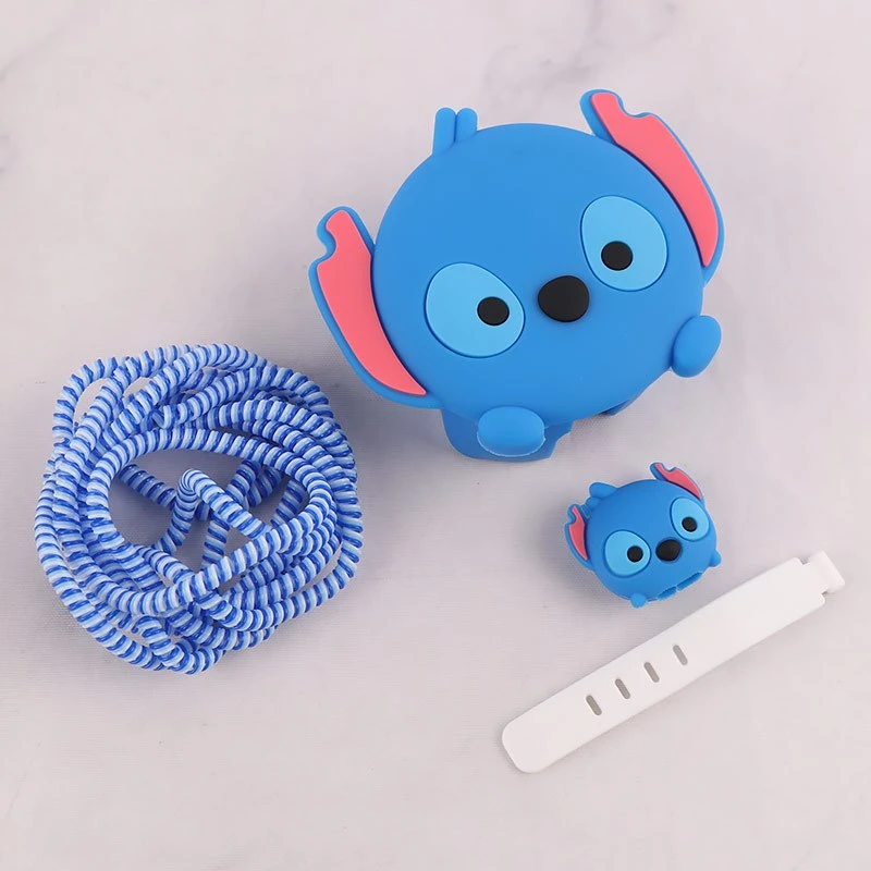 ست محافظ کابل و کلگی شارژر سیلیکونی آیفون طرح Stitch