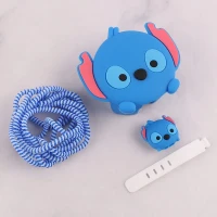 ست محافظ کابل و کلگی شارژر سیلیکونی آیفون طرح Stitch