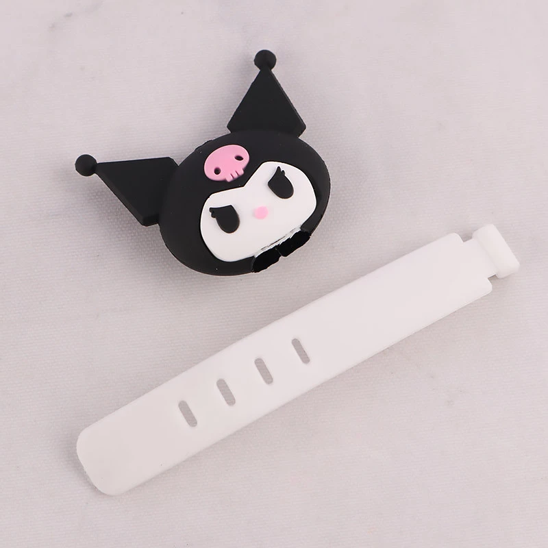 ست محافظ کابل و کلگی شارژر سیلیکونی آیفون طرح Kuromi