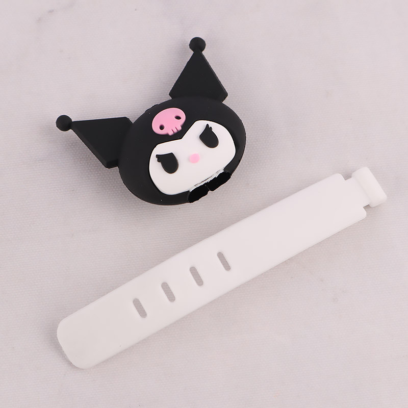 ست محافظ کابل و کلگی شارژر سیلیکونی آیفون طرح Kuromi
