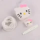 ست محافظ کابل و کلگی شارژر سیلیکونی آیفون طرح Kitty
