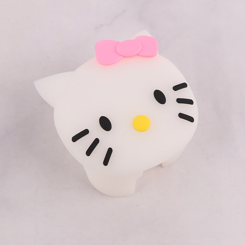 ست محافظ کابل و کلگی شارژر سیلیکونی آیفون طرح Kitty