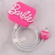 ست محافظ کابل و کلگی شارژر سیلیکونی آیفون طرح Barbie