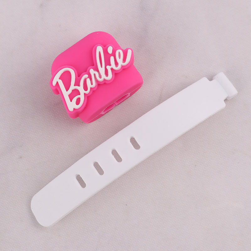 ست محافظ کابل و کلگی شارژر سیلیکونی آیفون طرح Barbie