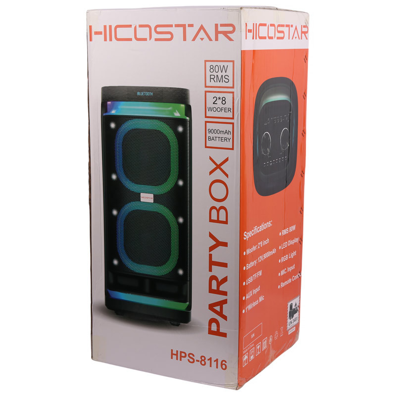 اسپیکر چمدانی بلوتوثی هایکو استار Party Box HPS-8116 + میکروفون و ریموت کنترل
