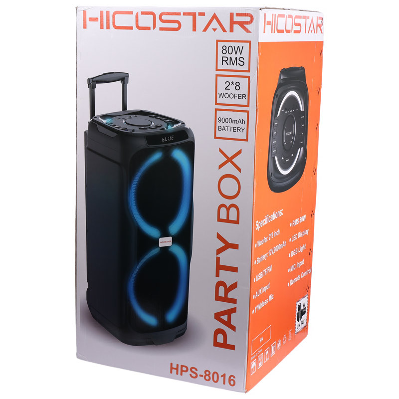 اسپیکر چمدانی بلوتوثی هایکو استار Party Box HPS-8016 + میکروفون