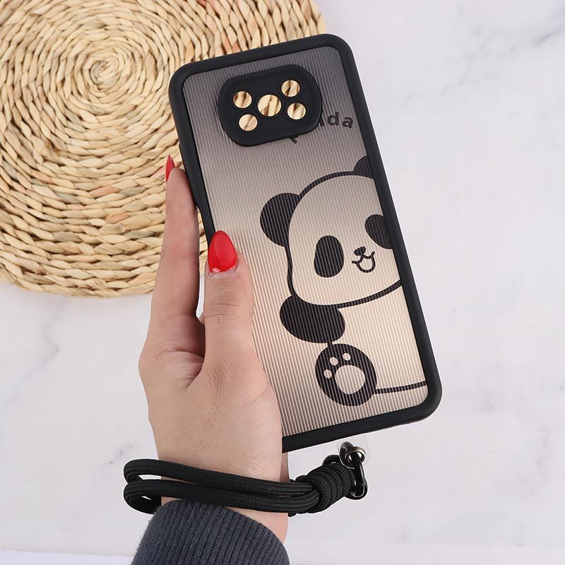 قاب کبریتی سولید شیائومی Poco X3 / X3 NFC / X3 Pro محافظ لنزدار با بند مچی