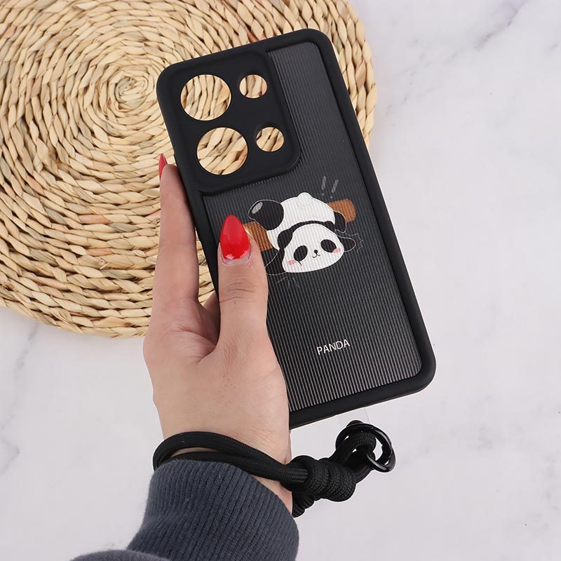 قاب کبریتی سولید شیائومی Redmi Note 13 Pro 4G محافظ لنزدار با بند مچی
