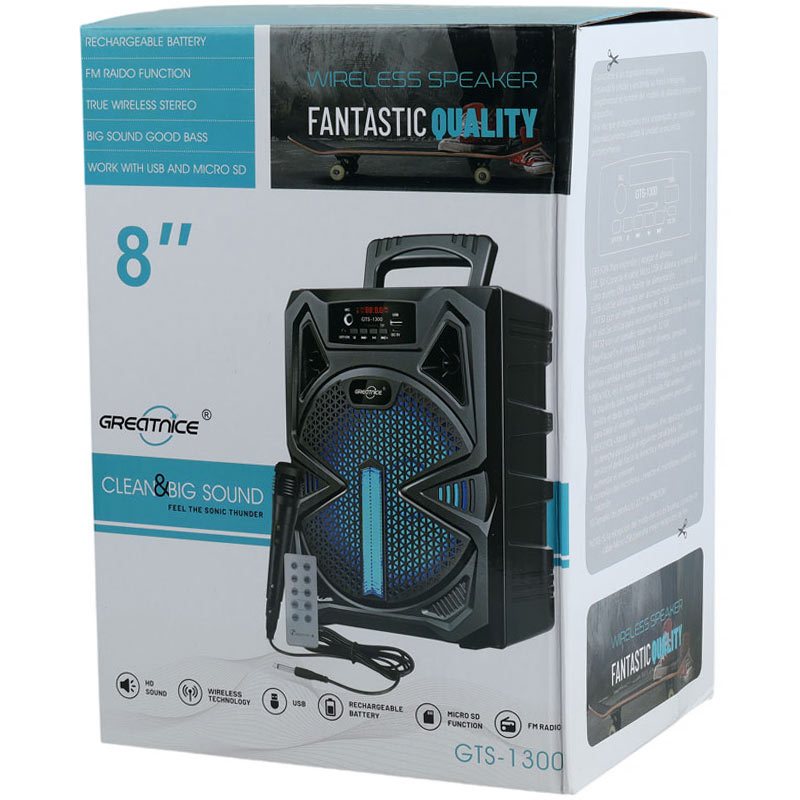 اسپیکر بلوتوثی گریت نایس GTS-1300 + میکروفون و ریموت کنترل
