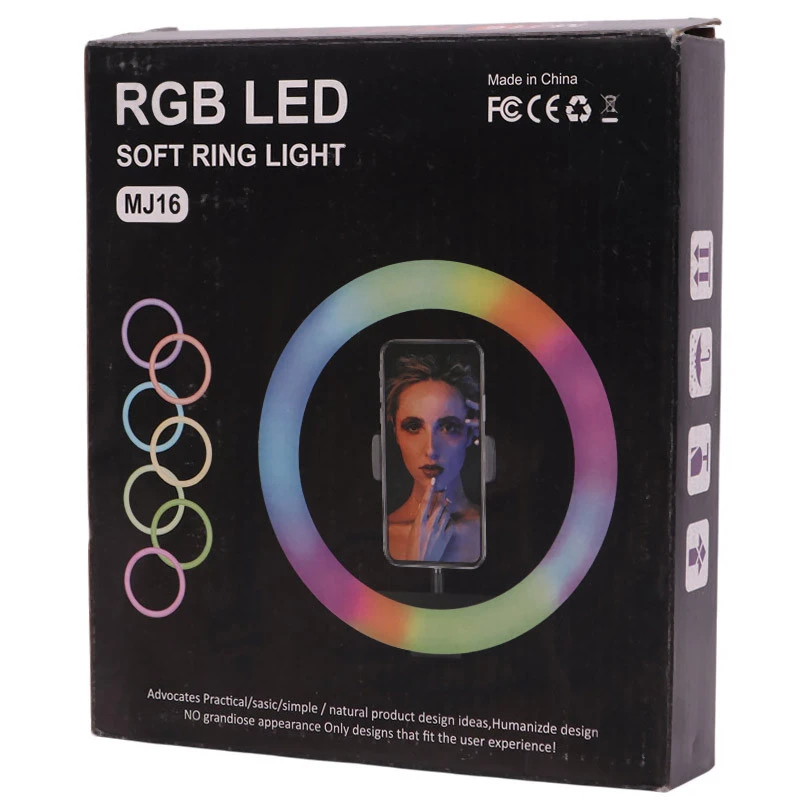 رینگ لایت 6 اینچ RGB LED MJ16