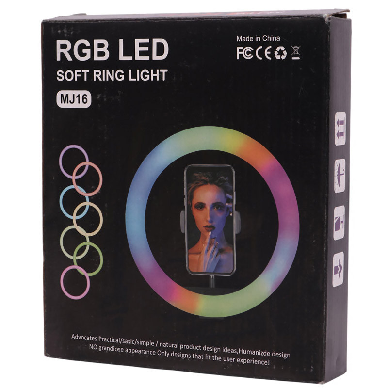 رینگ لایت 6 اینچ RGB LED MJ16