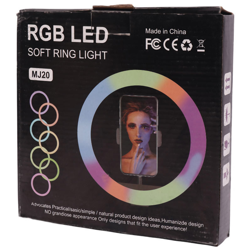 رینگ لایت 8 اینچ RGB LED MJ20