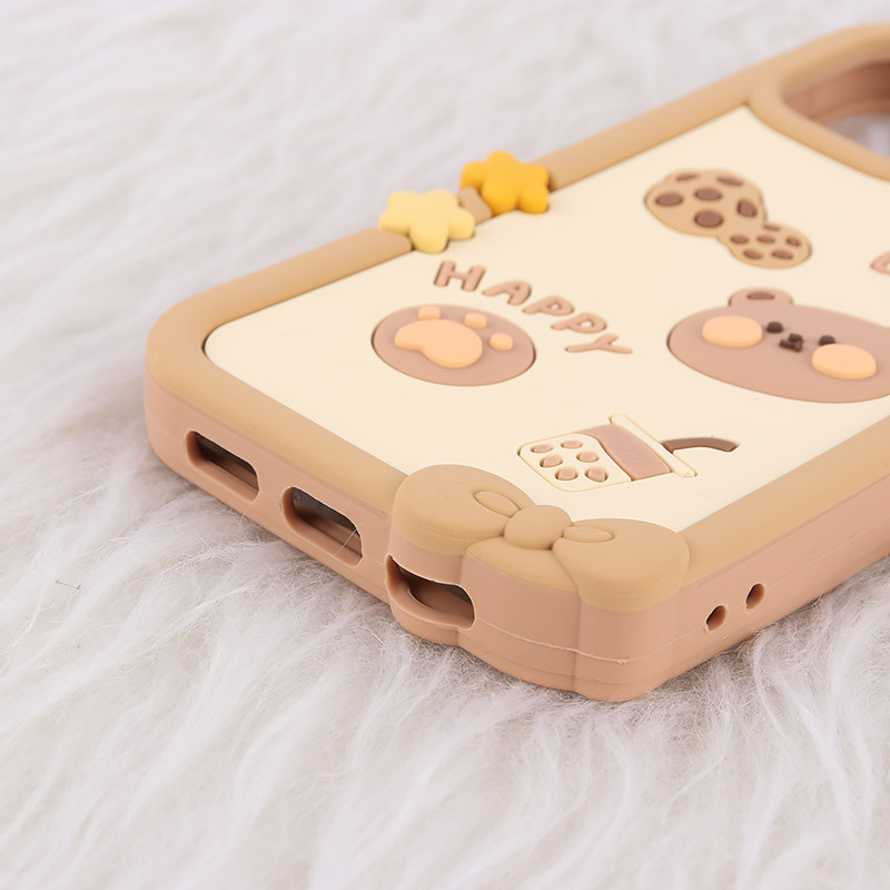 قاب عروسکی آیفون iPhone 12 / 12 Pro طرح Cute Bear Happy