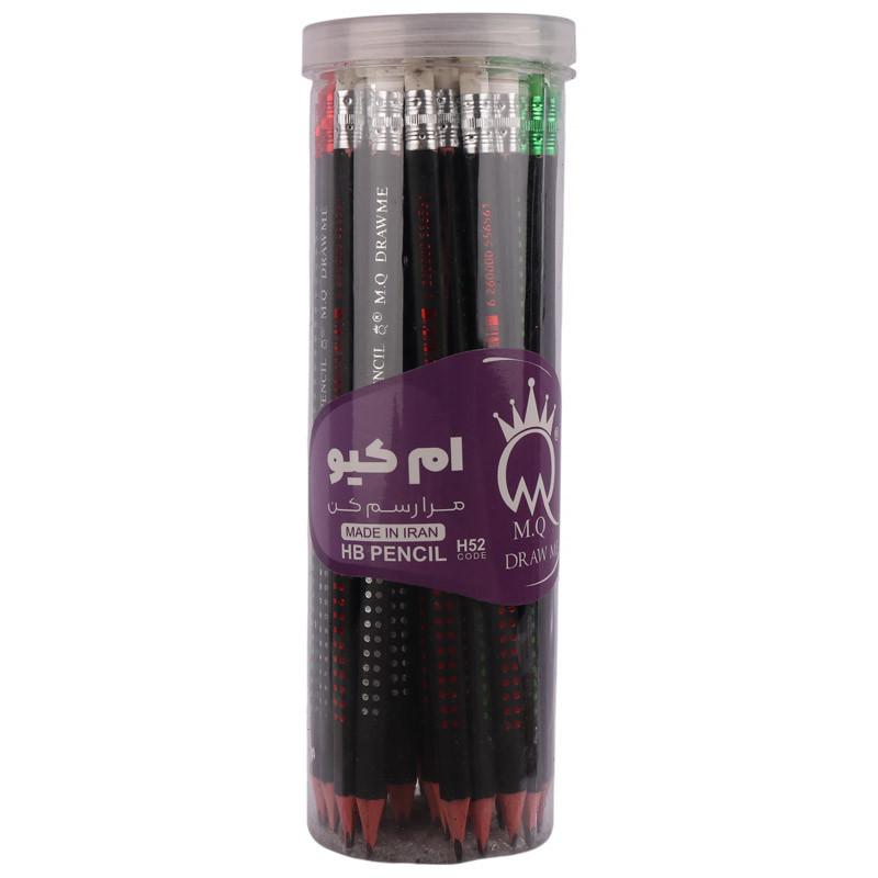 مداد مشکی پاک کن دار ام کیو M.Q H52 بسته 48 عددی